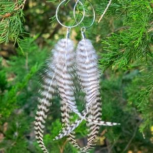 Handmade rooster feather earrings
